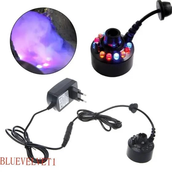 BLUEVELVET1 Spray para festa de Halloween, umidificador de ar à prova d'água, pulverizador 12 LED, Mini coletor de névoa