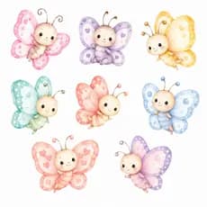 CARTELA DE DECALQUE INFANTIL TERMOCOLANTE PARA TECIDO - BORBOLETAS - 14,5X20CM ADESIVO PERMANENTE ADESIVO PERMANENTE