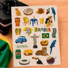 Apliques Adesivo  Termocolantes BRASILIDADES - DTF Premium para Roupas e Tecidos - Cartela DTF Têxtil ADESIVO PERMANENTE