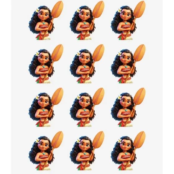 12 Apliques Princesa Moana Perfil Termocolante Patches Estampado - Roupas Acessorios Festas ADESIVO PERMANENTE ADESIVO P