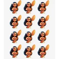 12 Apliques Princesa Moana Perfil Termocolante Patches Estampado - Roupas Acessorios Festas ADESIVO PERMANENTE ADESIVO P