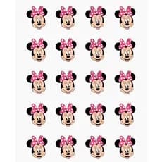 20 Apliques Rosto Minnie Laço Rosa 4cm Termocolante Patches Estampado Turma do Mickey - Roupas Acessorios Festas ADESIVO