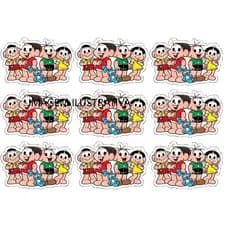 9 Apliques Turma da Mônica Termocolante Patches Estampado - Roupas acessorios festas