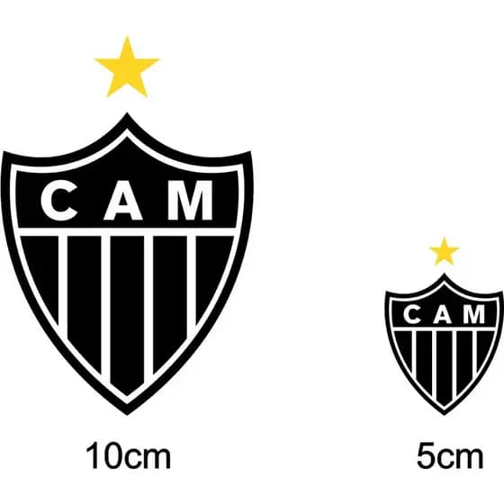 Adesivo emblema Atlético Mineiro em DTF termocolante para tecido ADESIVO PERMANENTE ADESIVO PERMANENTE