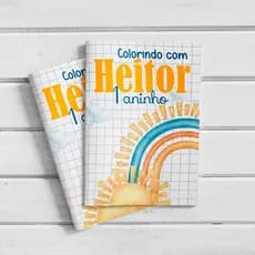 Livro (revista) de Colorir Personalizado Lembrancinha de Aniversário Primeira Volta ao Sol