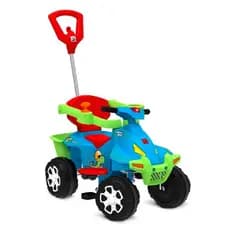 Carrinho Infantil Passeio e Pedal Smart Quad Rosa/Azul Bandeirante 2 em 1