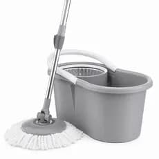 Mop Giratório 13 Litros com Cesto Inox Cabo 140cm Limpeza 360°