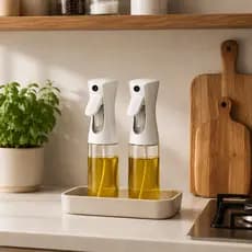 Kit Galheteiro Spray Borrifador de Azeite 200ml De Vidro para Cozinha Azeite/Óleo/Vinagre/Shoyu