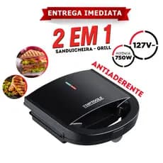 Sanduicheira Elétrica Startools 127V 750W Antiaderente Faz 2 Sanduíches