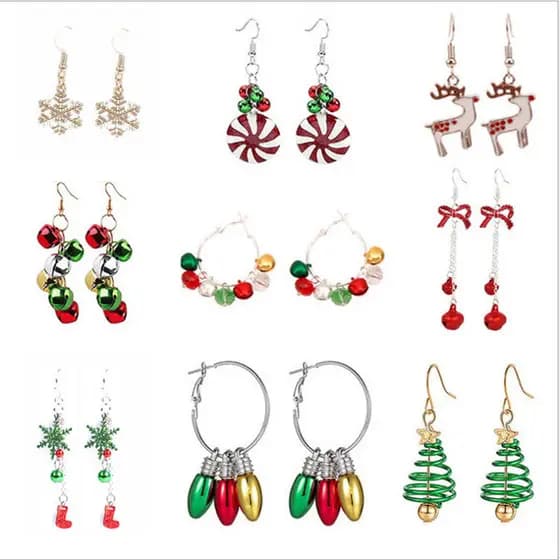 | kit brinco aço inoxidável | 【cartelas de brincos feminino】 ☃Cross-Border europeu americano natal brincos exclusivos fl