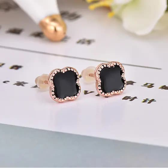 | kit brinco aço inoxidável | 【cartelas de brincos feminino】 ✶Versão coreana moda sorte trevo de quatro folhas brincos f