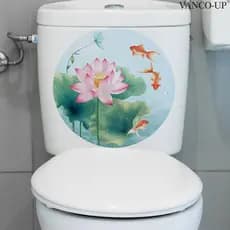 Vários adesivos de parede com libélulas e flores de lótus, adesivos para banheiro, adesivos decorativos para parede de f