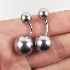 | bijuterias femininas | 【piercing umbigo】 ❧Anel de umbigo hipoalergênico brilhante grande bola pequena que não desbota♨