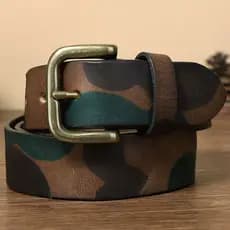 cinto masculino plus size cinto masculino social ♡Camuflagem cinto De couro puro masculino estudante versão coreana na m