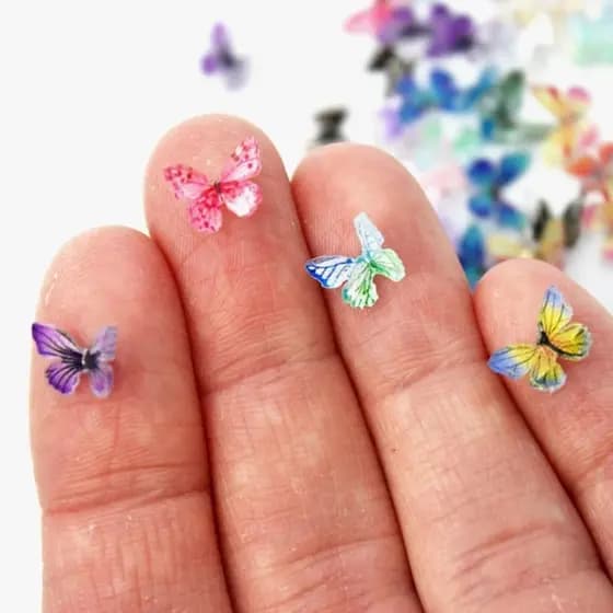 Micro Borboletas de Resina, Borboletas Miniatura para Exterior, Bonecos de Jardim de Fadas para Terrários, Decoração par