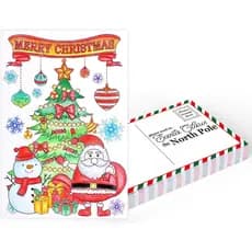 Whaline Pacote com 50 Cartões Postais de Natal em Branco para Colorir, Personalize sua Carta para o Papai Noel, Cartões