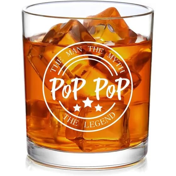 Presentes Divertidos Pop Pop, Copo de Whisky Pop Pop O Homem O Mito A Lenda, Presente de Natal e Dia dos Pais para o Avô