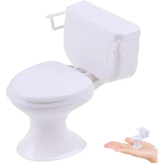 White Plastic Decoration 1:12 House Toilet House Bathroom Furniture Mini Toilet Cake Decoration for House Accessories Do