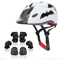 Conjunto de Capacetes para Crianças de 3 a 8 Anos com Protetores de Joelhos, Cotovelos e Punhos para Bicicleta, Patins,