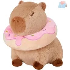 10" Capybara Stuffed Animals, Donut Capybara Plush Toys, Kawaii Capibara Birthday for Kids Boys and Girls