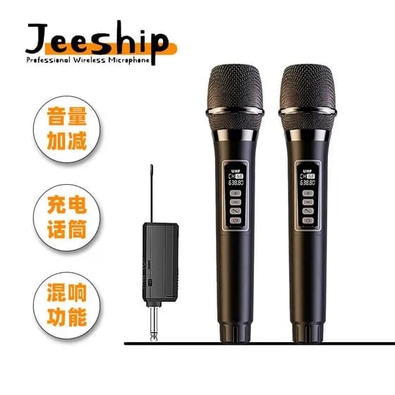 [Seleção Premium] Microfone Sem Fio Jeeship Universal Profissional para Karaokê Doméstico e Áudio Externo, Microfone de