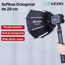 VEDO Softbox Octagonal MINI Leve e Portátil para ZU80W/VDL99011/VDL99012