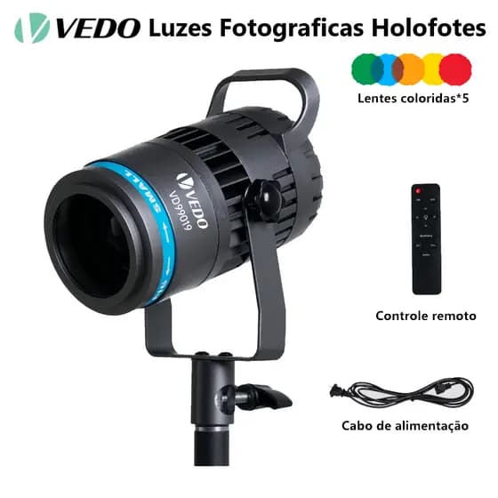 VEDO Fotografia COB Luz Profissional 50W CCT 2800-7000K Ajustável para Retratos Casamentos