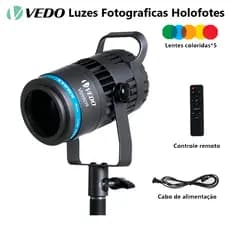 VEDO Fotografia COB Luz Profissional 50W CCT 2800-7000K Ajustável para Retratos Casamentos