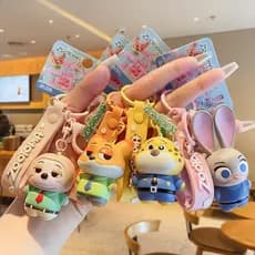 Disney Zootopia Chaveiro Judy E Nick Casal Bonito Dos Desenhos Animados Figura Saco Acessórios Para Crianças