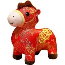 2026 Ano Novo Cavalo Do Zodíaco Chinês Mascote De Pelúcia Estatueta De Bicho Boneca Decoração De Tema De Fazenda Para Ca