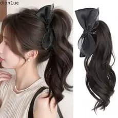 DION1UE Rabo De Cavalo Longo Ondulado E Encaracolado , Peruca Fofa De Preto Bege Estilo Coreano , Extensão De Cabelo