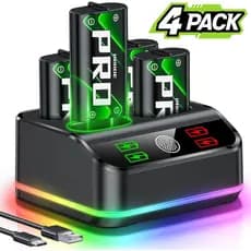 for Xbox Battery Pack Rechargeable Compatible with Xbox Series X/S and Xbox One Controllers,4x4800mWh Battery Charger St
