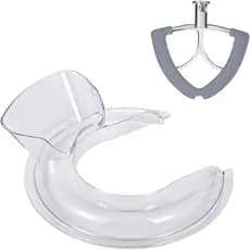 Stainless Steel Flex Edge Beater and Pouring Shield (Only for Stainless Steel Bowl) Compatible with KitchenAid 4.5-5QT T
