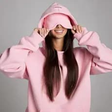 Conjunto de Moletom de Manga Longa com Capuz e Máscara para Olhos Integrada, Estilo Novo Outono/Inverno 2026 Europeu e A