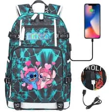 14 Mochilas Estampadas de Anime Lilo & Stitch para Adolescentes, Estudantes, Meninos e Meninas, Mochilas Casuais para Vi