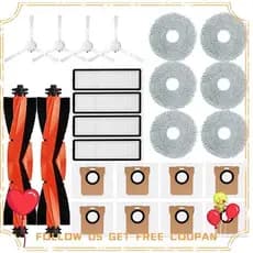 24PCS Peças De Reposição Para O Robô Xiaomi Vácuo X20 +/X20 Plus Escova Lateral Principal A Hepa Filtro Mop Saco De Pano