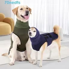 NEDFS Colete De Ansiedade Para Cães , Jaqueta Calmante Quente À Prova De Vento Reflexiva Com Capuz , Roupas Calmantes