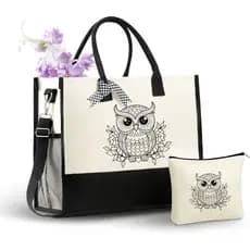 Bolsa de Lona InnoBeta Owl Gifts para Mulheres, com Fecho de Zíper Superior e Alça de Ombro para Aniversário, Dia das Mã