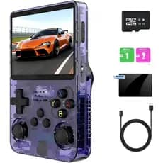 Console de Jogos Portátil R36S, Dispositivo de Jogos Retro Portátil, Sistema Linux, Tela HD IPS de 3,5″, Armazenamento d