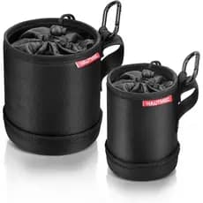 HAUTMEC 2-Piece Tool Pouch Set for Nails, Screws & Fasteners, Heavy-Duty 1680D Work Pouch with EVA Molded Base & PU Leat