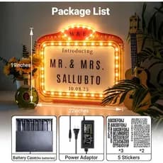 Letreiro Luminoso LED Personalizado de 22 Polegadas para Serviço de Bebidas, Adereços de Entrada para Recepção, Letreiro