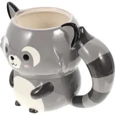 Caneca de Cerâmica de Guaxinim Fofa para Café, Chá, Leite, Cerveja, Caneca Tiki, Caneca Artesanal de Desenho Animado par
