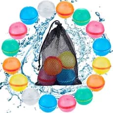 16 Balões de Água Reutilizáveis, Brinquedos de Silicone Recarregáveis para Banho, Piscina e Praia para Crianças, Bolas d