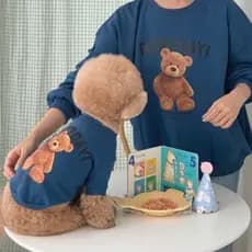 Bonito Roupas Para Cães Pet Casual Wear Filhote De Cachorro Urso Padrão Gato Poodle Teddy Bichon Pomeranian Yorkshire Sc
