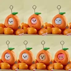 Chaveiro de Pelúcia Samsung BTS BT21 Série de Frutas Laranja, Pingente de Mochila de Desenho Animado Fofo, Presente