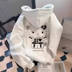 Jaqueta com capuz estilo japonês, elegante e folgada, de alta qualidade e moderna, adequada para estilos casuais de outo