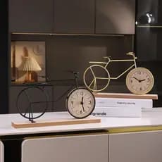 Criativo relógio de bicicleta casa sala estar entrada armário vinho decoração ornamentos Metal artesanato relógio domést