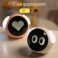 Crianças LED Emoticon Pixel Despertador Inteligente Luminoso Despertador Estudante Cabeceira Snooze Despertador Digital