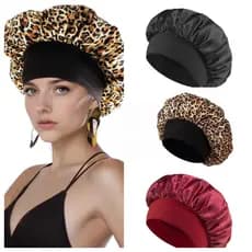 Touca de secagem de cabelo, touca de banho com fita elástica, touca de banho para cuidados com os cabelos, cor sólida, l