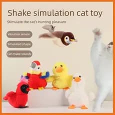 Voz agitando pássaro auto-feliz dispositivo de alívio do tédio brinquedos do cão brinquedos do gato elétrico de pelúcia